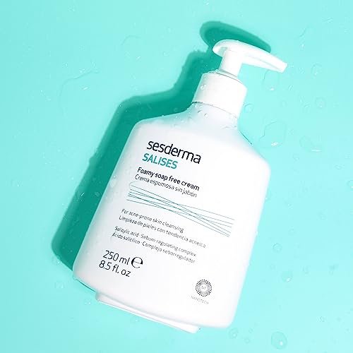 Sesderma SALISES Foamy Soap-Free Cream, Gentle Face Wash for Oily & Acne-Prone Skin, Salicylic Acid Pore Cleanser, 8.5 fl oz Avelisse