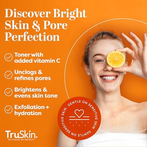 TruSkin BHA Liquid Exfoliant & Toner for Face - Triple Acid AHA BHA PHA Exfoliator with Salicylic, Glycolic Acid & Vitamin C - Improves Look of Tone & Texture, Unclogs Pores, 4.2 fl oz Avelisse