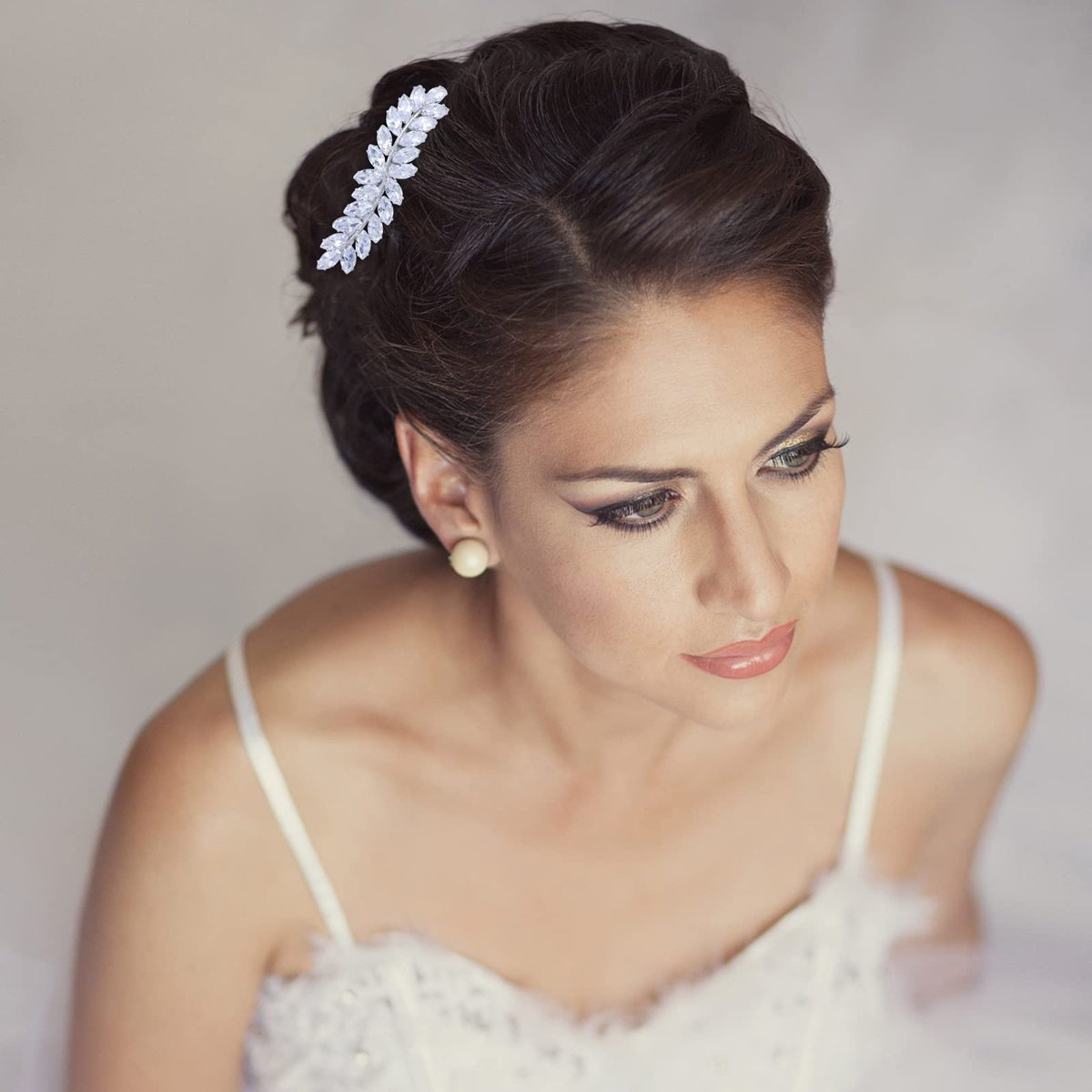 WHAVEL 2PCS Rhinestone Hair Clips - Crystal Leaf Vintage Bridal Barrettes for Weddings, Brides, and Bridesmaids (Gold, Silver) - görsel 5