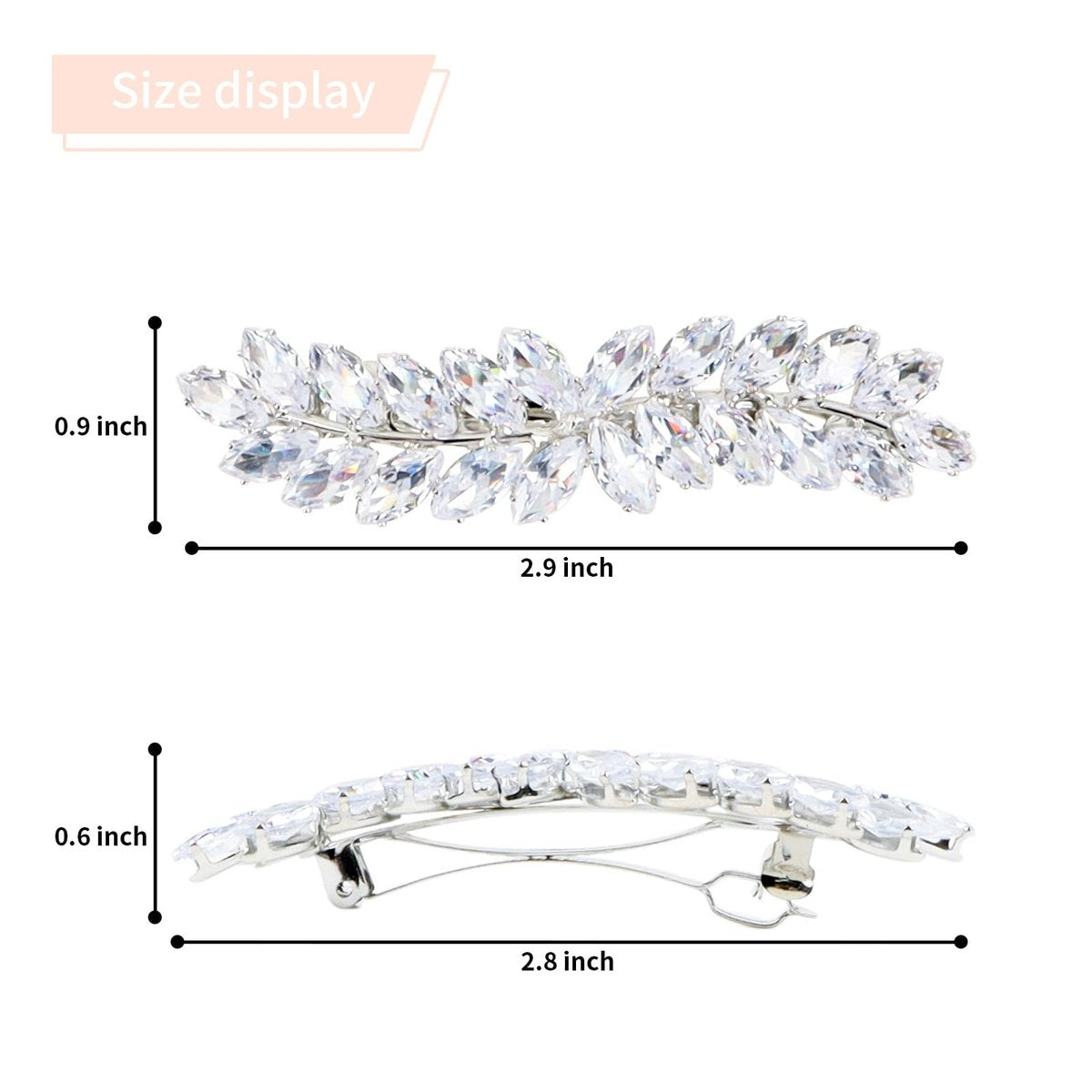 WHAVEL 2PCS Rhinestone Hair Clips - Crystal Leaf Vintage Bridal Barrettes for Weddings, Brides, and Bridesmaids (Gold, Silver) - görsel 11