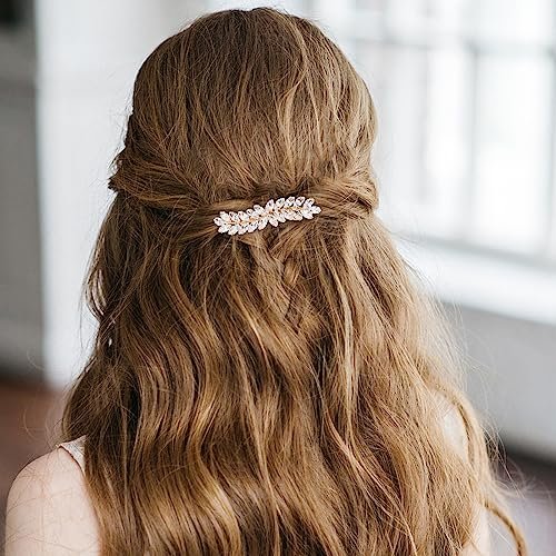 WHAVEL 2PCS Rhinestone Hair Clips - Crystal Leaf Vintage Bridal Barrettes for Weddings, Brides, and Bridesmaids (Gold, Silver) - görsel 14