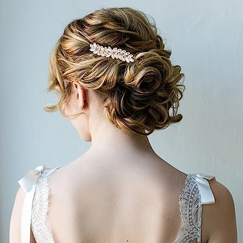 WHAVEL 2PCS Rhinestone Hair Clips - Crystal Leaf Vintage Bridal Barrettes for Weddings, Brides, and Bridesmaids (Gold, Silver) - görsel 16