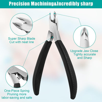 Diesisa Cuticle Trimmer - 4mm Jaw Extremely Sharp Cuticle Clippers for Nails with Silicone Handle, Non-Slip Professional Steel Cuticle Cutter, Dead Skin Remover Stainless Cuticle Remover Tool