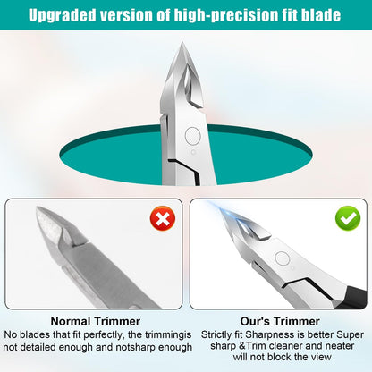 Diesisa Cuticle Trimmer - 4mm Jaw Extremely Sharp Cuticle Clippers for Nails with Silicone Handle, Non-Slip Professional Steel Cuticle Cutter, Dead Skin Remover Stainless Cuticle Remover Tool