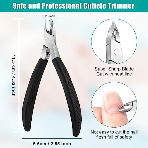Diesisa Cuticle Trimmer - 4mm Jaw Extremely Sharp Cuticle Clippers for Nails with Silicone Handle, Non-Slip Professional Steel Cuticle Cutter, Dead Skin Remover Stainless Cuticle Remover Tool - görsel 12