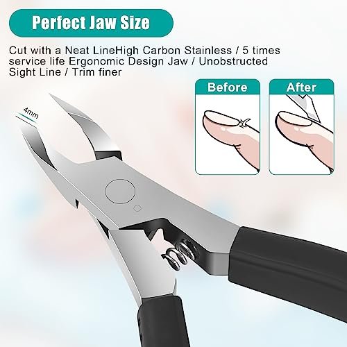 Diesisa Cuticle Trimmer - 4mm Jaw Extremely Sharp Cuticle Clippers for Nails with Silicone Handle, Non-Slip Professional Steel Cuticle Cutter, Dead Skin Remover Stainless Cuticle Remover Tool - görsel 6
