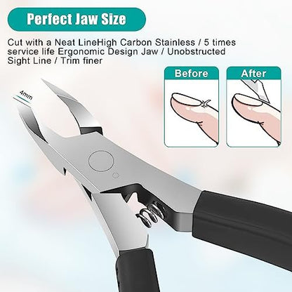 Diesisa Cuticle Trimmer - 4mm Jaw Extremely Sharp Cuticle Clippers for Nails with Silicone Handle, Non-Slip Professional Steel Cuticle Cutter, Dead Skin Remover Stainless Cuticle Remover Tool
