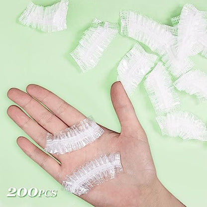 200 Pcs Clear Disposable Ear Protectors – Waterproof Ear Covers for Bathing, Hair Coloring & Beauty Treatments