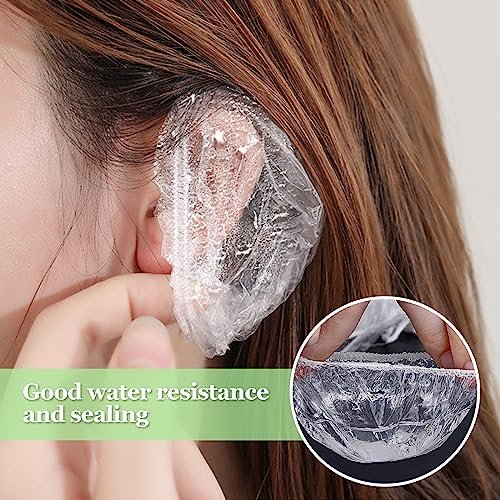 200 Pcs Clear Disposable Ear Protectors – Waterproof Ear Covers for Bathing, Hair Coloring & Beauty Treatments - görsel 6