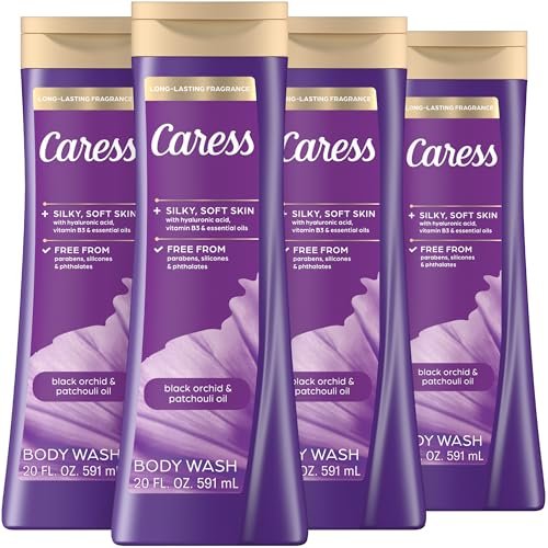 Caress Black Orchid & Patchouli Oil Body Wash with Hyaluronic Acid & Vitamin B3 – 4 Pack, 20 fl oz Each – Moisturizing Body Wash for Silky Soft Skin & Long-Lasting Exotic Fragrance - görsel 2