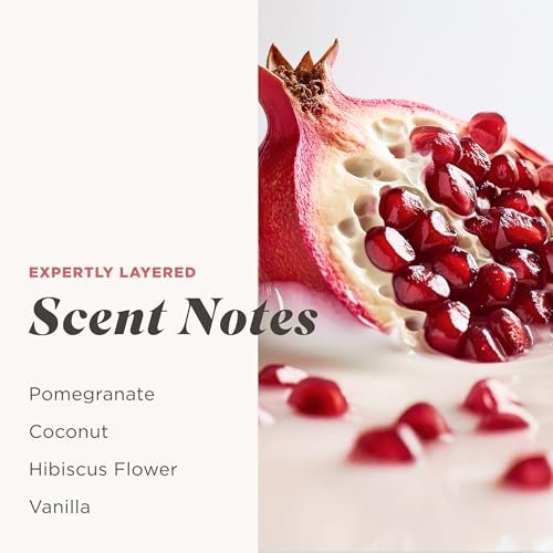 Caress Tahitian Pomegranate & Coconut Milk Exfoliating Scrub Body Wash with Hyaluronic Acid & Vitamin B3, 20 fl oz (Pack of 4) Avelisse