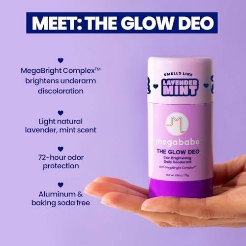 Megababe Daily Deodorant - The Glow Deo with 72 Hour Odor Protection, Aluminum-Free, All Natural, MegaBright Complex Brightens Skin, 2.6 oz Avelisse
