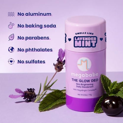 Megababe Daily Deodorant - The Glow Deo with 72 Hour Odor Protection, Aluminum-Free, All Natural, MegaBright Complex Brightens Skin, 2.6 oz Avelisse