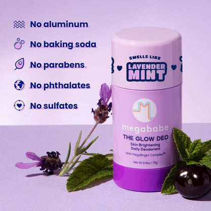 Megababe Daily Deodorant - The Glow Deo with 72 Hour Odor Protection, Aluminum-Free, All Natural, MegaBright Complex Brightens Skin, 2.6 oz Avelisse
