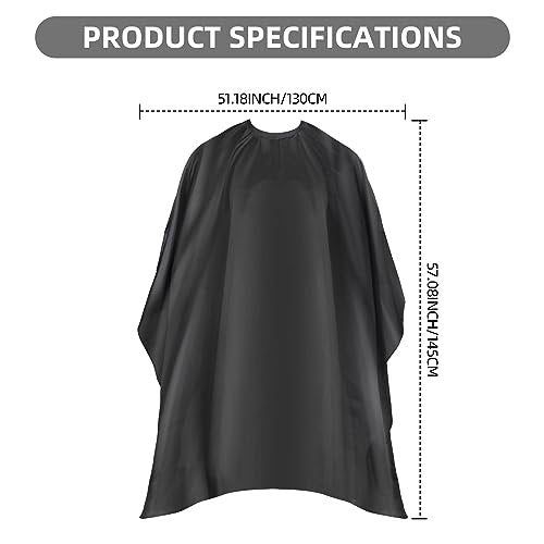 Omvoina Professional Hair Cutting Cape – Waterproof Nylon Salon Cape with Adjustable Snap Closure (57" x 51", Black) - görsel 4
