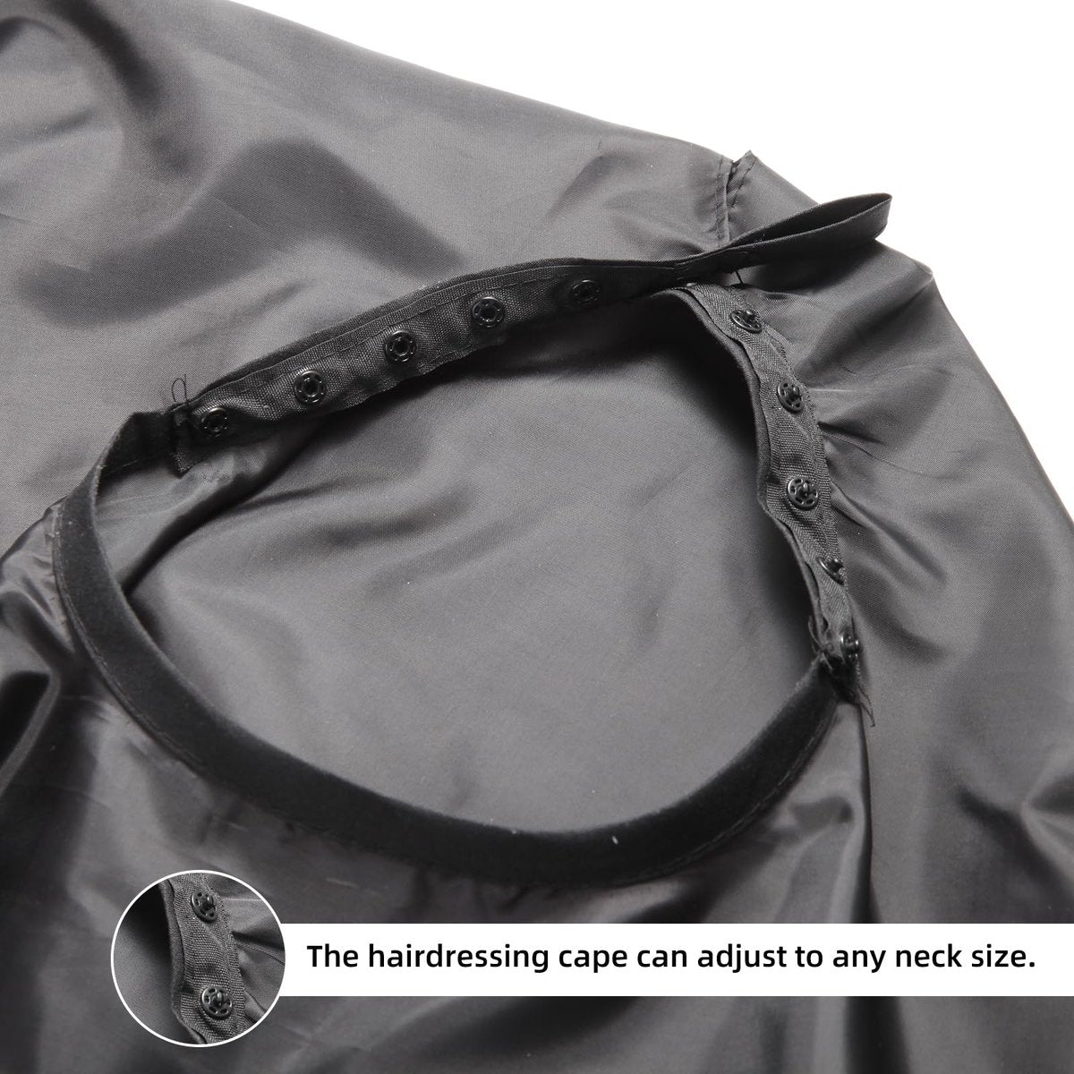 Omvoina Professional Hair Cutting Cape – Waterproof Nylon Salon Cape with Adjustable Snap Closure (57" x 51", Black) - görsel 7