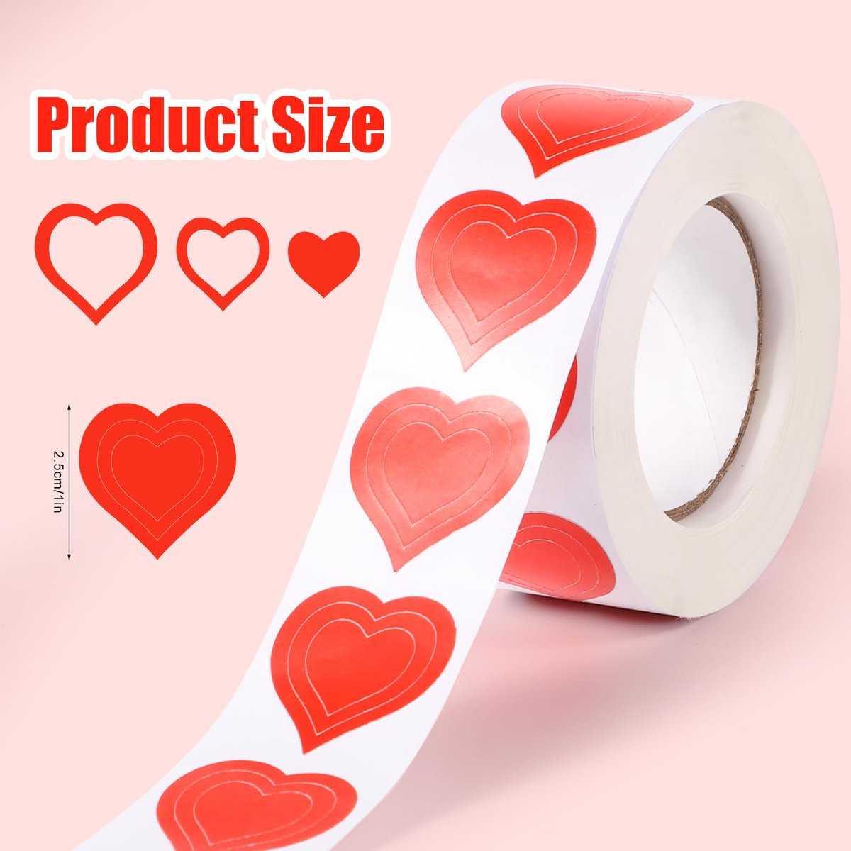 TOYMIS 500PCS Red Heart Shaped Tanning Stickers - Paper Heart Stickers for Outdoor Use, Fade Resistant Avelisse
