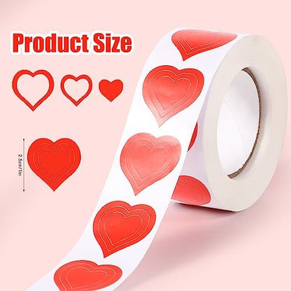 TOYMIS 500PCS Red Heart Shaped Tanning Stickers - Paper Heart Stickers for Outdoor Use, Fade Resistant Avelisse