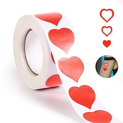 TOYMIS 500PCS Red Heart Shaped Tanning Stickers - Paper Heart Stickers for Outdoor Use, Fade Resistant Avelisse
