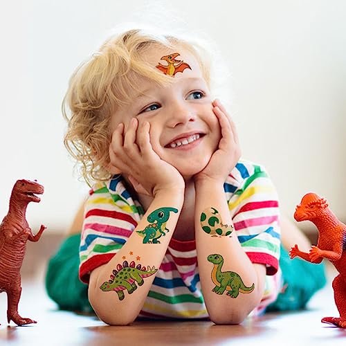 CHARLENT 110 Glitter Styles Dinosaur Temporary Tattoos for Kids - 14 Sheets Dino Tattoos for Boys Girls, Dinosaur Birthday Party Favors & Goodie Bag Fillers - görsel 8