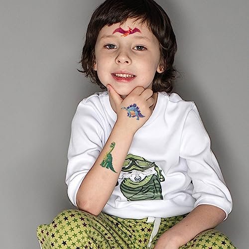 CHARLENT 110 Glitter Styles Dinosaur Temporary Tattoos for Kids - 14 Sheets Dino Tattoos for Boys Girls, Dinosaur Birthday Party Favors & Goodie Bag Fillers - görsel 12