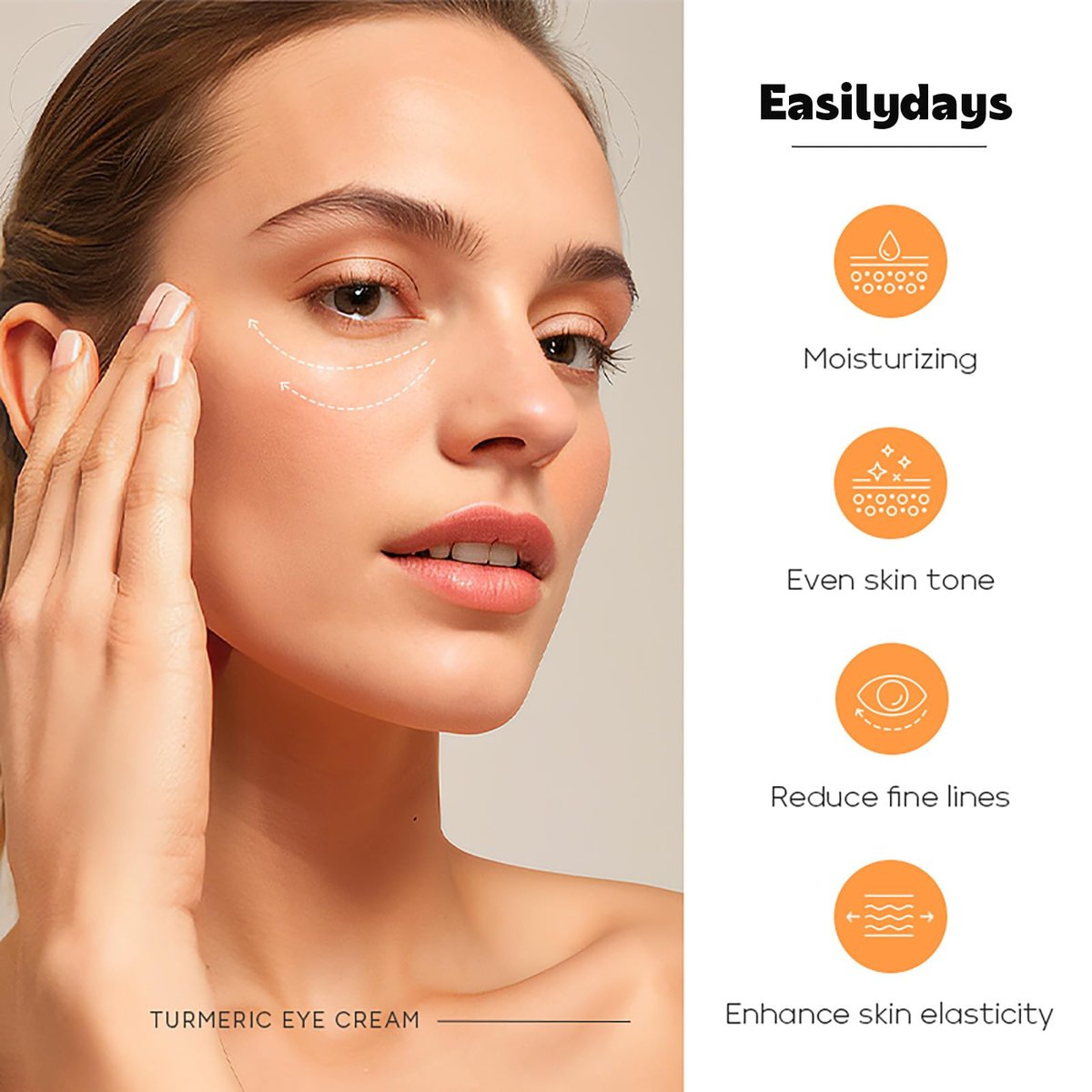 Easilydays Turmeric Under Eye Cream – Hydrating Eye Serum for Dark Circles, Fine Lines, and Puffiness Avelisse
