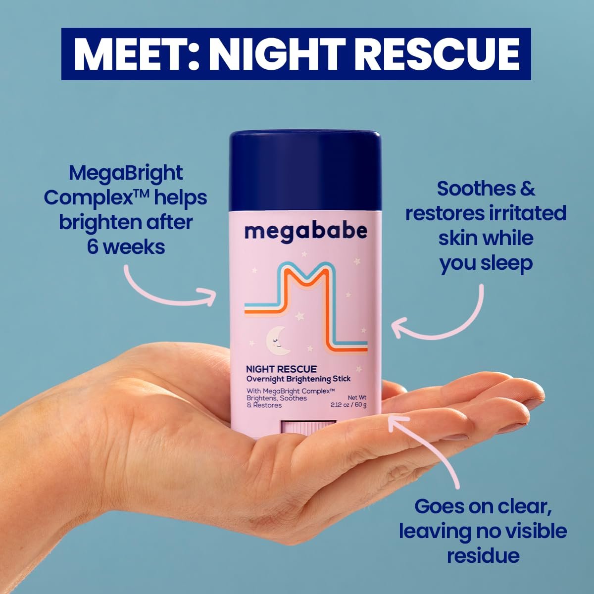 Megababe Night Rescue Brightening & Soothing Moisturizer - 2.12 oz Avelisse