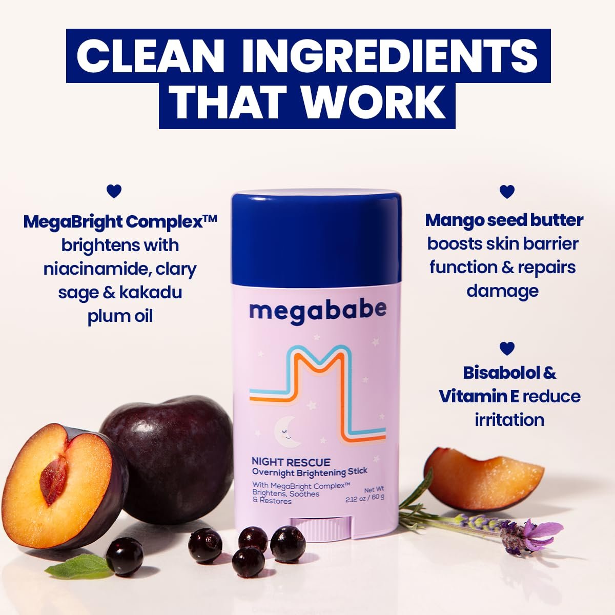 Megababe Night Rescue Brightening & Soothing Moisturizer - 2.12 oz Avelisse