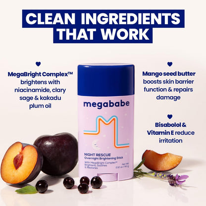 Megababe Night Rescue Brightening & Soothing Moisturizer - 2.12 oz Avelisse