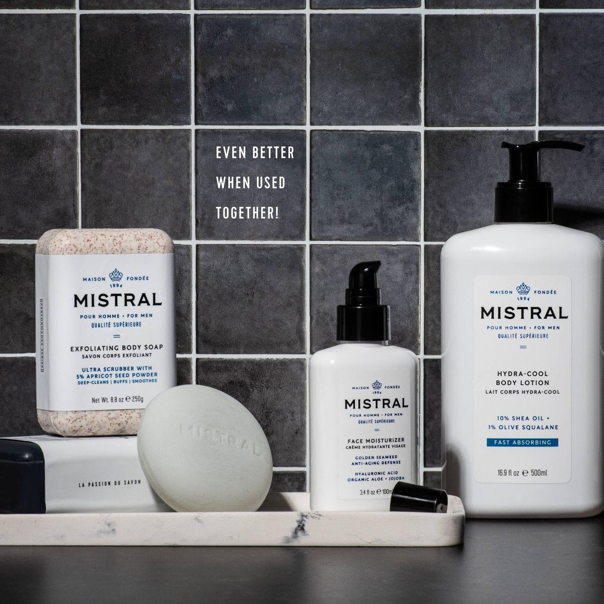 Mistral Men's Solid Shampoo Cool Marine - 3.88 oz Plastic-Free Bar - görsel 9