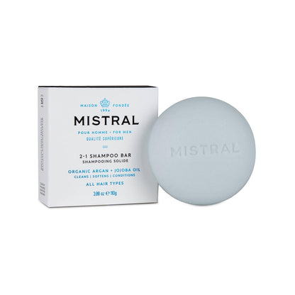 Mistral Men's Solid Shampoo Cool Marine - 3.88 oz Plastic-Free Bar