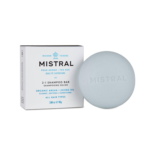 Mistral Men's Solid Shampoo Cool Marine - 3.88 oz Plastic-Free Bar