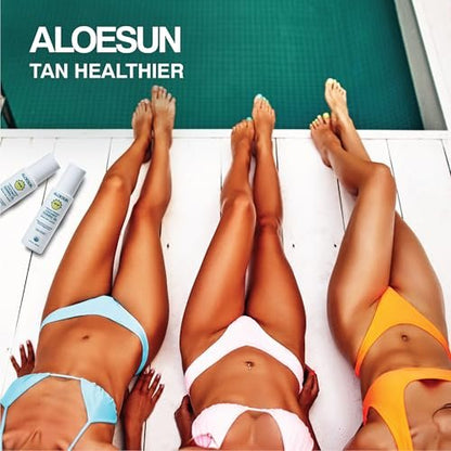 ALOESUN Organic Coconut Tanning Oil Spray with Lavender - Natural Deep Tan Accelerator, Moisturizing, Non-Greasy, Vegan & Cruelty-Free - 3.4 oz Travel Size Avelisse