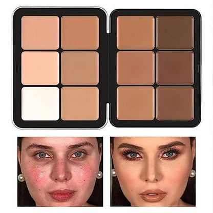 12 Color Concealer Palette & 12 Colors Blush Palette – Full Coverage Makeup Set for Under Eye Dark Circles, Highlight, and Contouring Avelisse