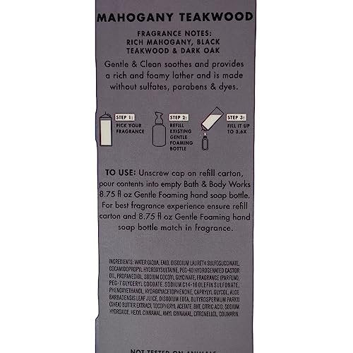 Bath & Body Works Mahogany Teakwood Gentle & Clean Foaming Hand Soap Refill, 32 fl oz Avelisse