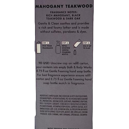 Bath & Body Works Mahogany Teakwood Gentle & Clean Foaming Hand Soap Refill, 32 fl oz Avelisse