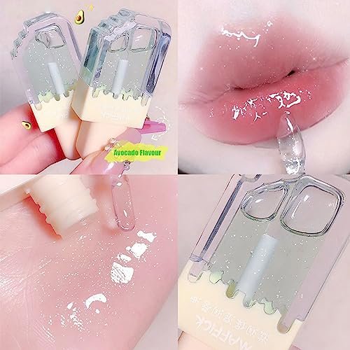 Pakivs 3-Piece Clear Cute Lip Gloss Set - Fruit Flavored Lip Oil, Long Lasting Moisturizing Hydrating Lip Glow Oil, Non-Toxic Party Gift Avelisse