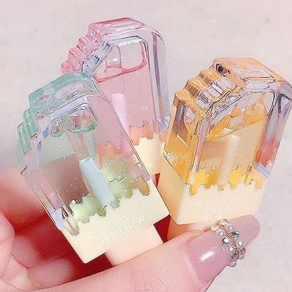 Pakivs 3-Piece Clear Cute Lip Gloss Set - Fruit Flavored Lip Oil, Long Lasting Moisturizing Hydrating Lip Glow Oil, Non-Toxic Party Gift Avelisse