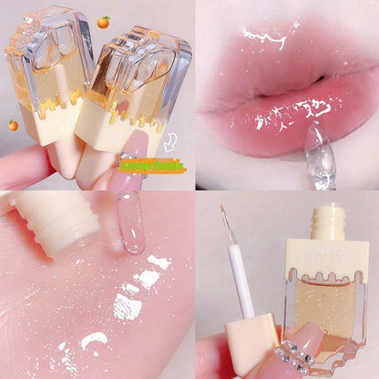 Pakivs 3-Piece Clear Cute Lip Gloss Set - Fruit Flavored Lip Oil, Long Lasting Moisturizing Hydrating Lip Glow Oil, Non-Toxic Party Gift Avelisse
