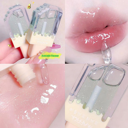 Pakivs 3-Piece Clear Cute Lip Gloss Set - Fruit Flavored Lip Oil, Long Lasting Moisturizing Hydrating Lip Glow Oil, Non-Toxic Party Gift Avelisse