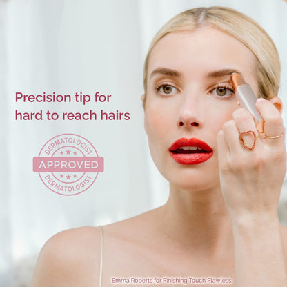 Finishing Touch Flawless Brows Eyebrow Hair Remover - Electric Razor for Women with LED Light, Painless & Instant Hair Removal (White)