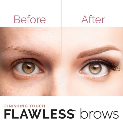 Finishing Touch Flawless Brows Eyebrow Hair Remover - Electric Razor for Women with LED Light, Painless & Instant Hair Removal (White)