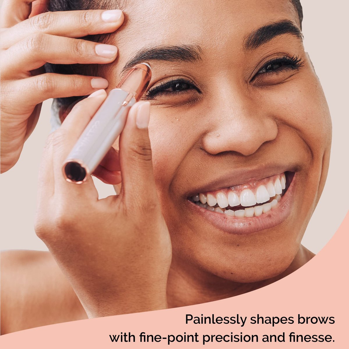 Finishing Touch Flawless Brows Eyebrow Hair Remover - Electric Razor for Women with LED Light, Painless & Instant Hair Removal (White) - görsel 9