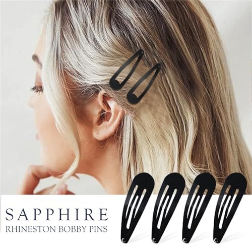 HAALII 40 Pack 2 Inch Metal Snap Hair Clips - Black Barrettes for Women and Girls Hair Styling - görsel 4