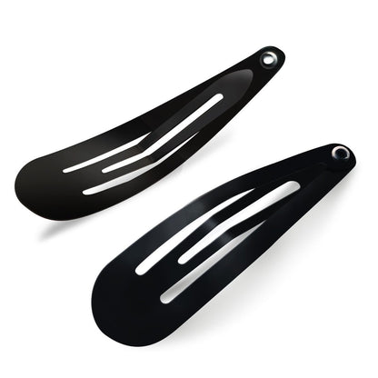 HAALII 40 Pack 2 Inch Metal Snap Hair Clips - Black Barrettes for Women and Girls Hair Styling