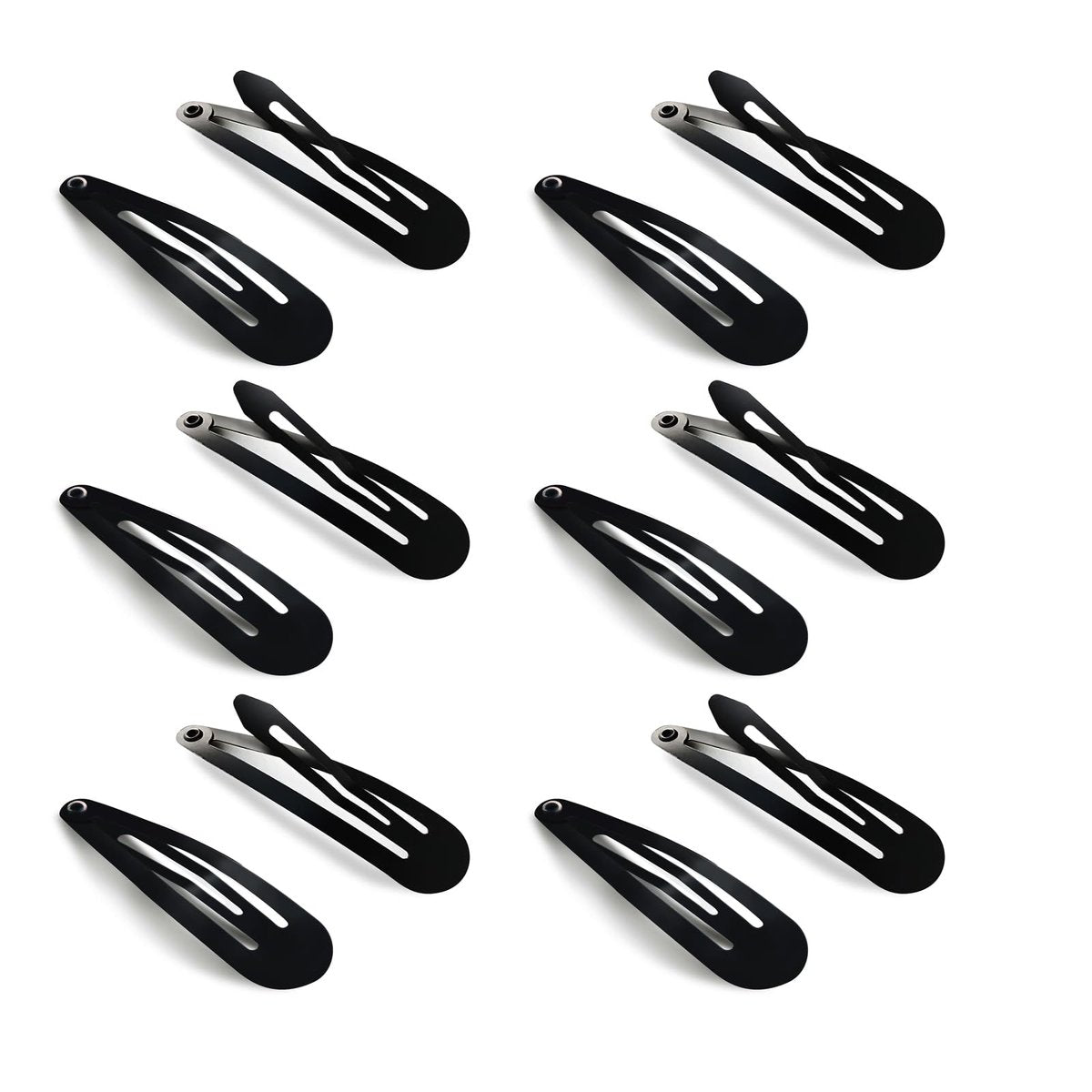 HAALII 40 Pack 2 Inch Metal Snap Hair Clips - Black Barrettes for Women and Girls Hair Styling - görsel 1