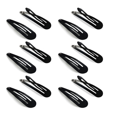 HAALII 40 Pack 2 Inch Metal Snap Hair Clips - Black Barrettes for Women and Girls Hair Styling