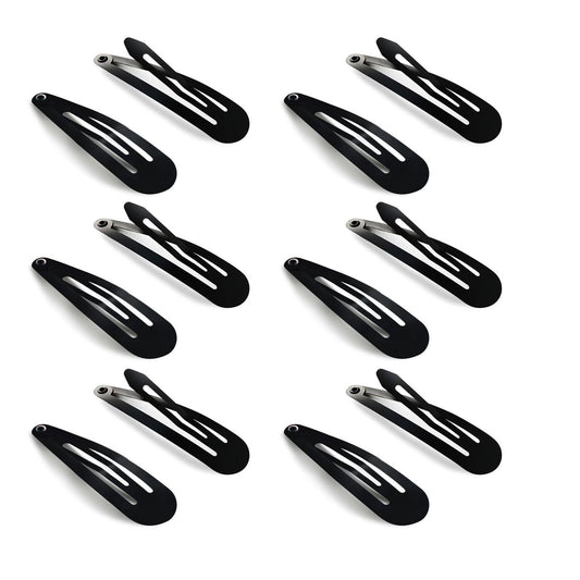HAALII 40 Pack 2 Inch Metal Snap Hair Clips - Black Barrettes for Women and Girls Hair Styling