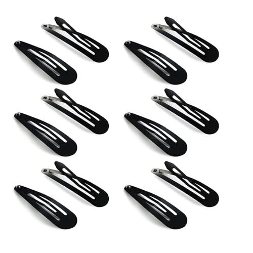 HAALII 40 Pack 2 Inch Metal Snap Hair Clips - Black Barrettes for Women and Girls Hair Styling - görsel 2