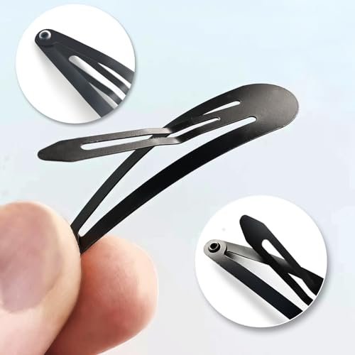 HAALII 40 Pack 2 Inch Metal Snap Hair Clips - Black Barrettes for Women and Girls Hair Styling - görsel 14